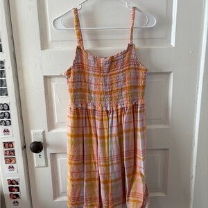 American Eagle Outfitters Pink and Yellow Plaid Women’s Dress